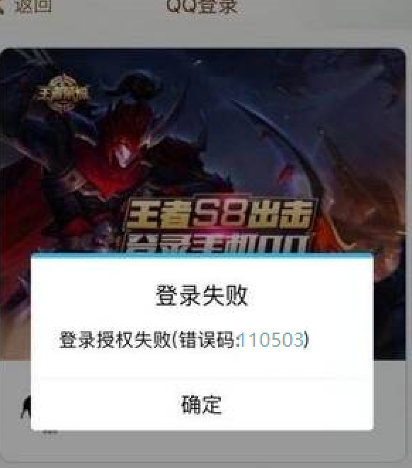 王者110503错误代码是什么意思？