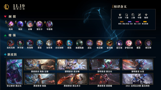 lol11.19版本什么时候更新？