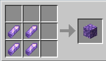 建筑方块紫水晶块的合成配方是什么？需要搭配合成示意图