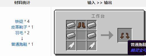 防具靴子的合成配方有几种？分别是什么？需要合成示意图