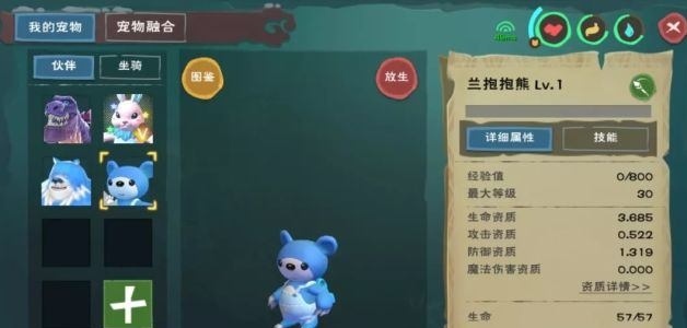 创造与魔法蓝抱抱熊和哪个宠物融合？