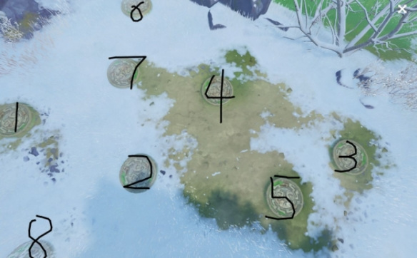 原神雪山七个圆盘点亮顺序是什么？