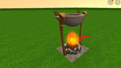 迷你世界石锅怎么放在篝火上？
