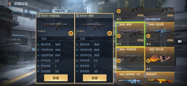 cf手游m4a1紫狱和机械龙血哪个好？