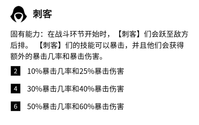 云顶之弈单挂一个刺客技能可以暴击吗？