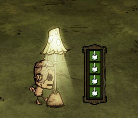 饥荒蘑菇灯里面放什么？