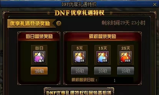 dnf优享礼遇都有什么？