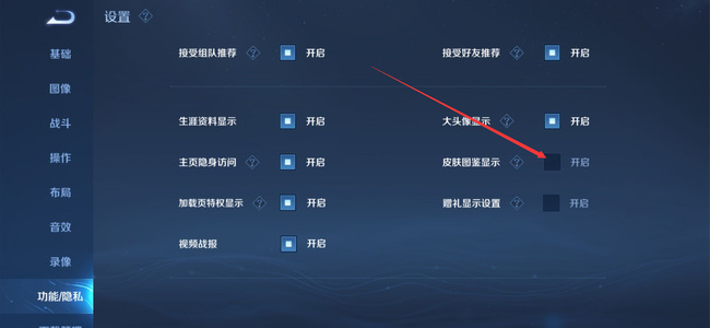 王者荣耀怎么设置皮肤不可见？
