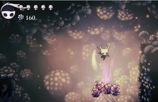 空洞骑士紫色蘑菇怎么跳？