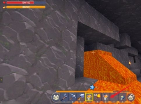 迷你世界钛合金桶怎么装岩浆？