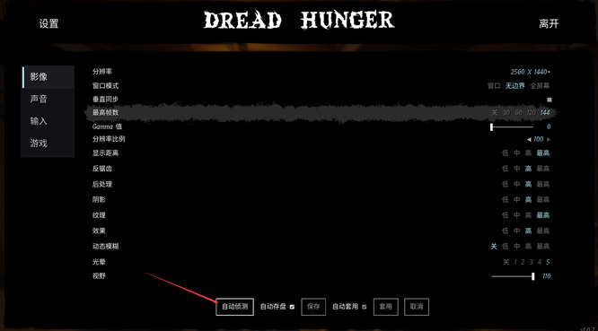 Dread Hunger画质设置推荐是什么？