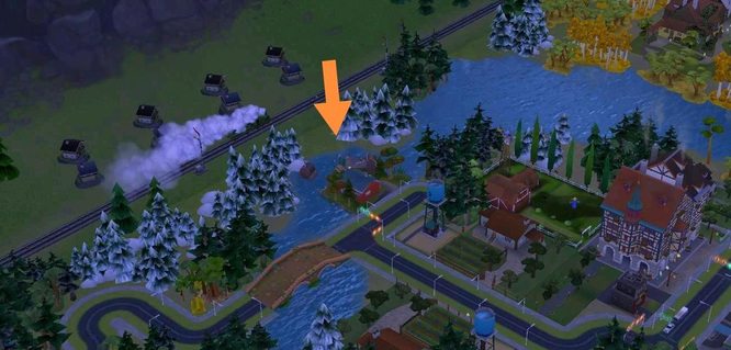 模拟城市湖滨小屋怎么放？