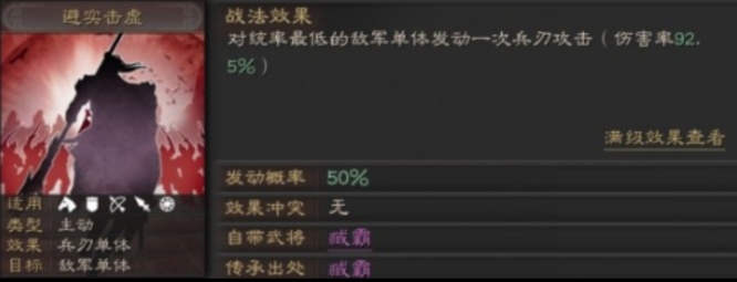 三国志战略版避实击虚战法适合给谁?