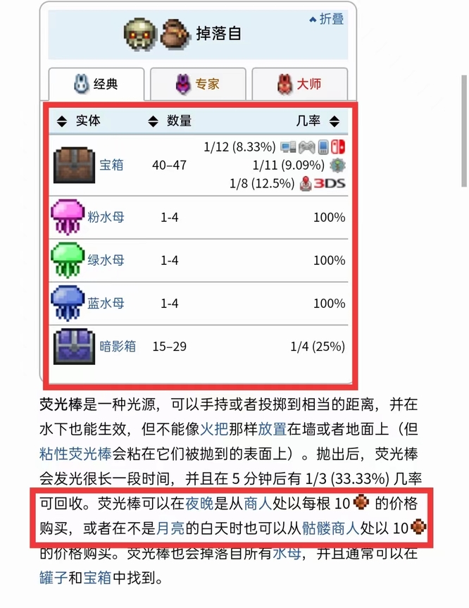 泰拉瑞亚荧光棒怎么合成？