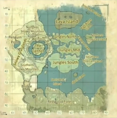 方舟10张地图中文名字叫什么？