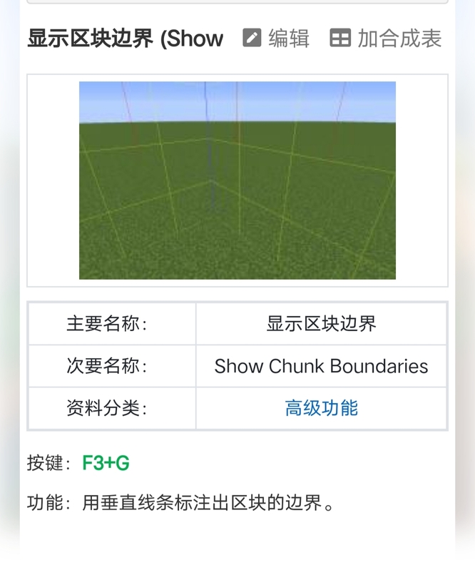 我的世界区块边界线怎么调出来？