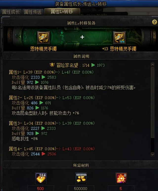 dnf110属性转移是什么意思？