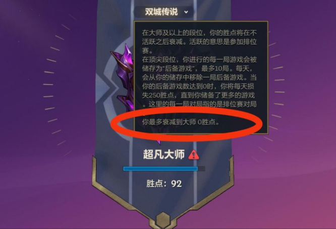 金铲铲之战s7超凡大师1会掉段吗？