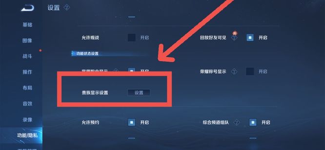 王者荣耀怎么开启贵族显示?