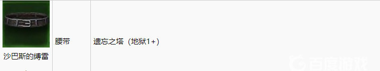 暗黑破坏神：不朽沙巴斯的腰带哪里出？