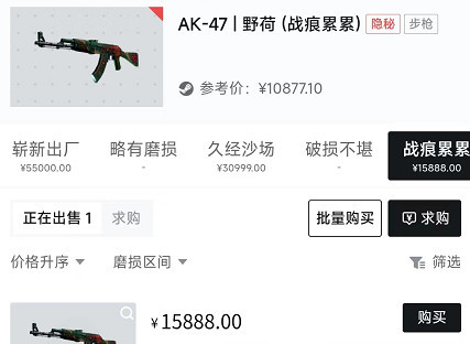 csgo野荷价值多少钱？