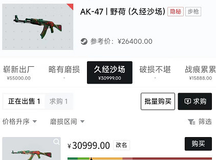 csgo野荷价值多少钱？