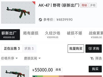 csgo野荷价值多少钱？