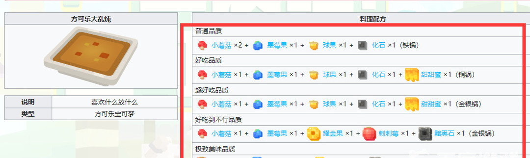 宝可梦大探险迷你龙必出食谱是什么？